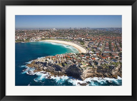 Framed Australia, New South Wales, Sydney, Bondi Beach - aerial Print