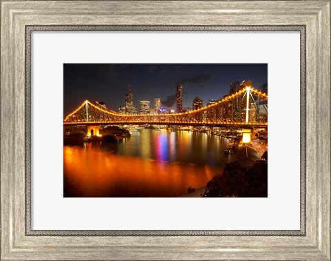 Framed Australia, Queensland, Story Bridge, Brisbane River Print