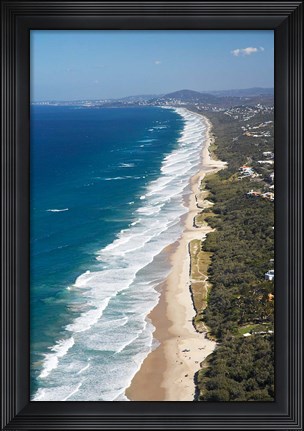 Framed Australia, Queensland, Sunshine Beach coastline Print