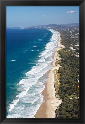 Framed Australia, Queensland, Sunshine Beach coastline Print