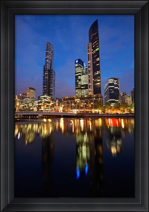 Framed Australia, Victoria, City Skyline, Bridge, Yarra River Print