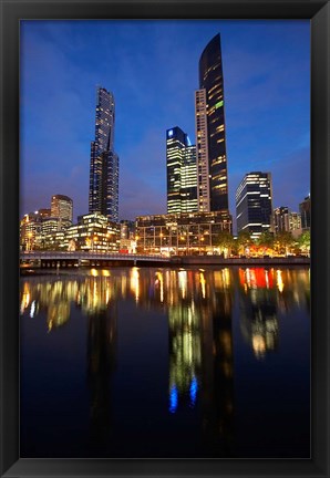 Framed Australia, Victoria, City Skyline, Bridge, Yarra River Print