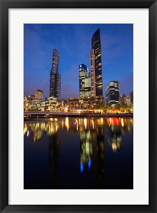 Framed Australia, Victoria, City Skyline, Bridge, Yarra River Print