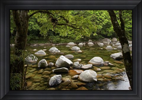 Framed Boulders and Mossman River, North Queensland, Australia Print