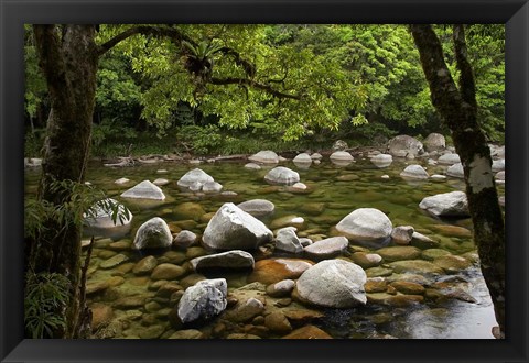 Framed Boulders and Mossman River, North Queensland, Australia Print