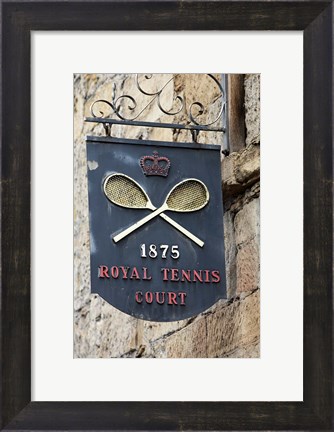 Framed Sign for Royal Tennis Court (1875), Tasmania, Australia Print