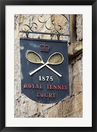 Framed Sign for Royal Tennis Court (1875), Tasmania, Australia Print