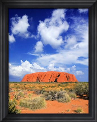 Framed holy mountain of Uluru, Ayers Rock, Australia Print