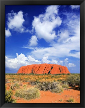 Framed holy mountain of Uluru, Ayers Rock, Australia Print