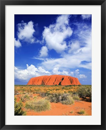 Framed holy mountain of Uluru, Ayers Rock, Australia Print