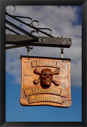 Framed Pub sign, Victoria Dock, Hobart, Australia Print
