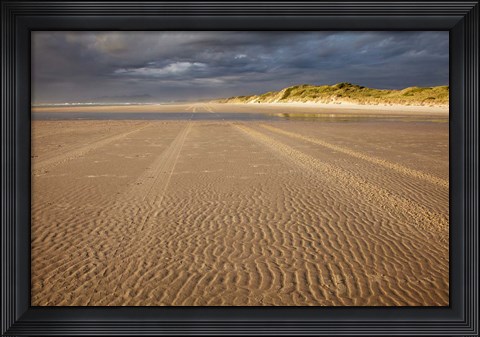 Framed Sand Ripples, Beach, Tasmania, Australia Print