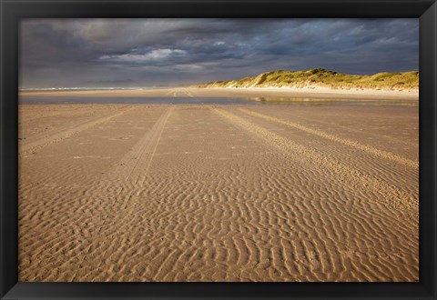 Framed Sand Ripples, Beach, Tasmania, Australia Print