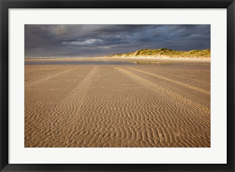 Framed Sand Ripples, Beach, Tasmania, Australia Print