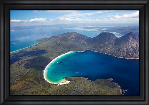 Framed Wineglass Bay and The Hazards, Freycinet National Park, Tasmania, Australia Print