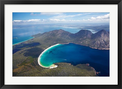 Framed Wineglass Bay and The Hazards, Freycinet National Park, Tasmania, Australia Print