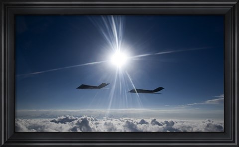 Framed Two F-117 Nighthawk Fighters Print