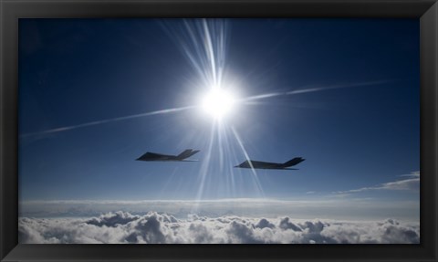Framed Two F-117 Nighthawk Fighters Print