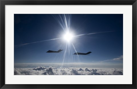 Framed Two F-117 Nighthawk Fighters Print