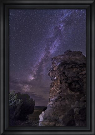 Framed Rocky Hoodoo Against the Milky Way, Oklahoma Print
