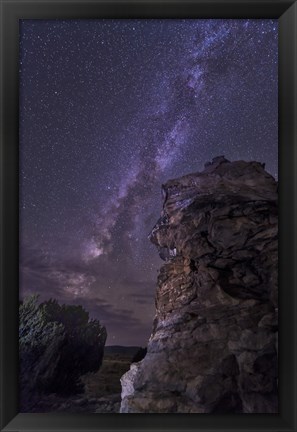 Framed Rocky Hoodoo Against the Milky Way, Oklahoma Print