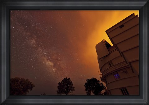 Framed Milky Way Appears through Smoke over the McDonald Observatory Print