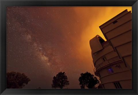 Framed Milky Way Appears through Smoke over the McDonald Observatory Print