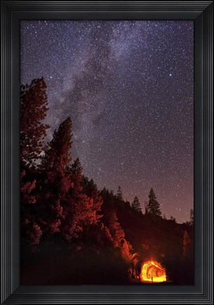 Framed Milky Way over Mountain Tunnel in Yosemite National Park Print