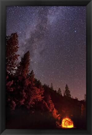 Framed Milky Way over Mountain Tunnel in Yosemite National Park Print