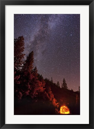 Framed Milky Way over Mountain Tunnel in Yosemite National Park Print