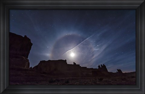 Framed Moon Ring over Arches National Park, Utah Print