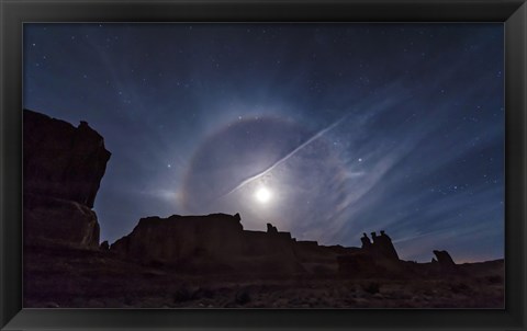 Framed Moon Ring over Arches National Park, Utah Print