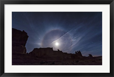 Framed Moon Ring over Arches National Park, Utah Print