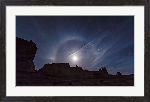 Framed Moon Ring over Arches National Park, Utah Print