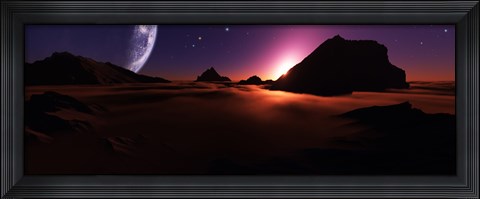 Framed View of an Alien Sunset from High Above the Clouds Print