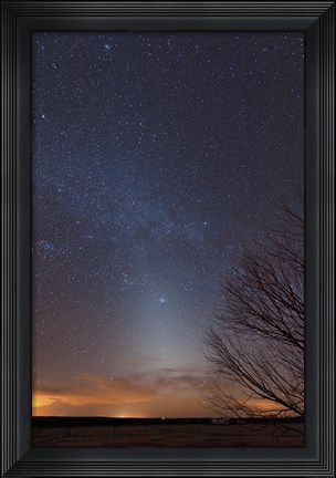 Framed Zodiacal Light and Milky Way over the Texas Plains Print