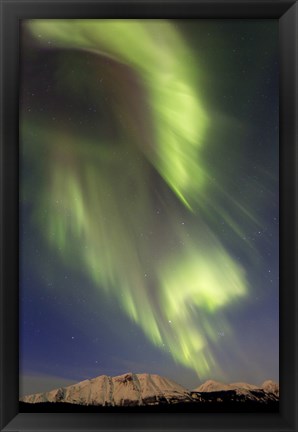 Framed Aurora Borealis over Emerald Lake, Canada Print