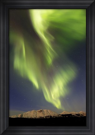 Framed Aurora Borealis over Emerald Lake, Carcross, Yukon, Canada Print