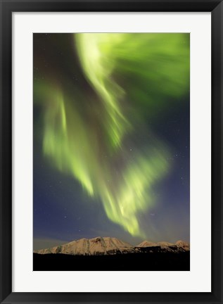 Framed Aurora Borealis over Emerald Lake, Carcross, Yukon, Canada Print