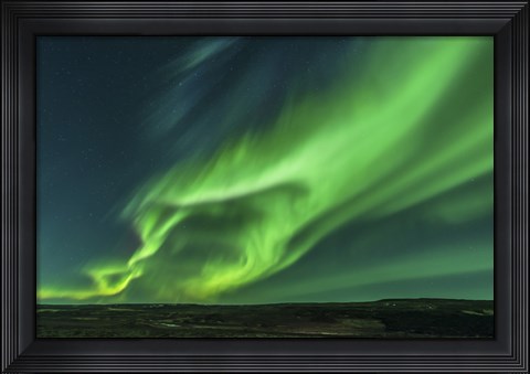 Framed Large Aurora Borealis Display in Iceland Print