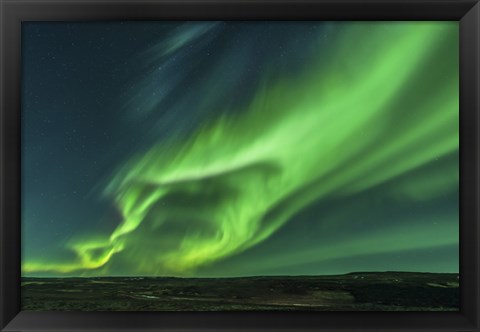 Framed Large Aurora Borealis Display in Iceland Print