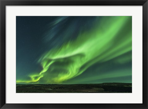 Framed Large Aurora Borealis Display in Iceland Print