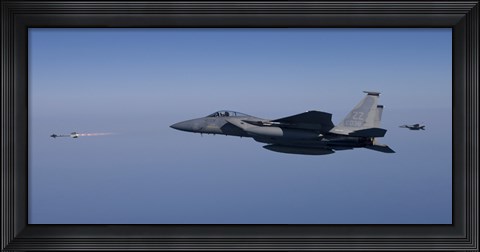 Framed F-15 Eagle Fires an AIM-9 Missile Print