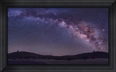 Framed Milky Way Rises the McDonald Observatory near Fort Davis, Texas Print