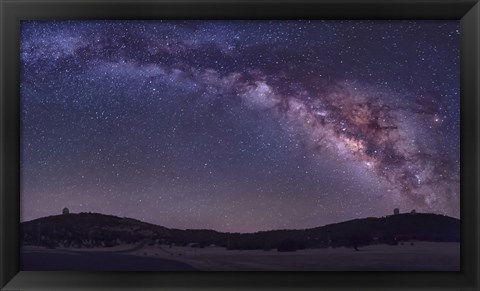 Framed Milky Way Rises the McDonald Observatory near Fort Davis, Texas Print