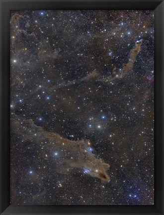 Framed Dusty Nebulae in Cepheus Constellation Print