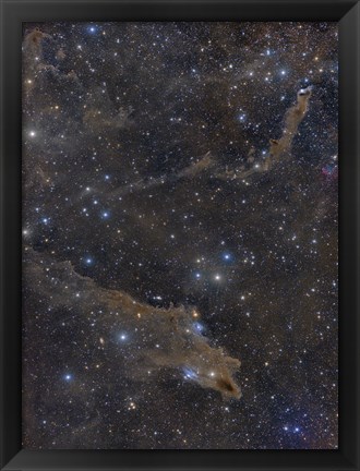 Framed Dusty Nebulae in Cepheus Constellation Print