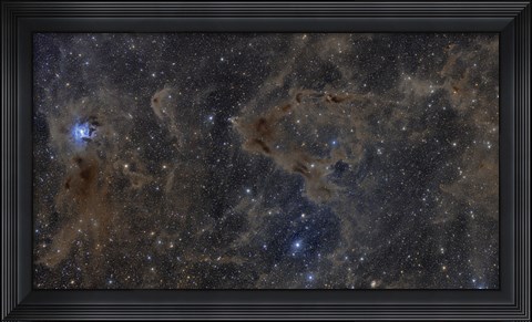 Framed Iris Nebula and Dusty Region in Cepheus constellation Print
