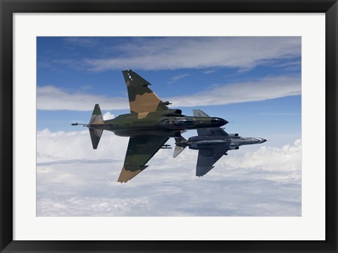 Framed Two QF-4E&#39;s Fly over the Gulf of Mexico Print