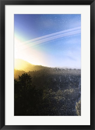 Framed Summer Turns to Winter on a Ringed Alien Planet Print